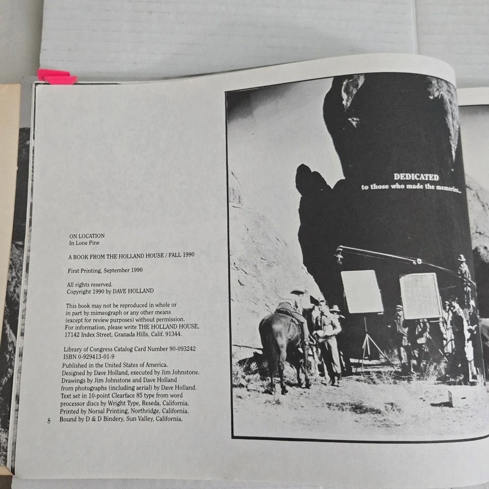 Vintage On Location in Lone Pine Dave Holland Book 1990 Western‎ Movie History